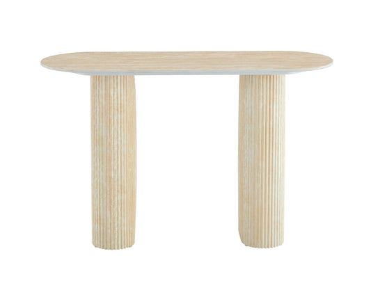 CONSOLE ROXY PIED TRAVERTIN PLATEAU CERAMIQUE TRAVERTIN MAT