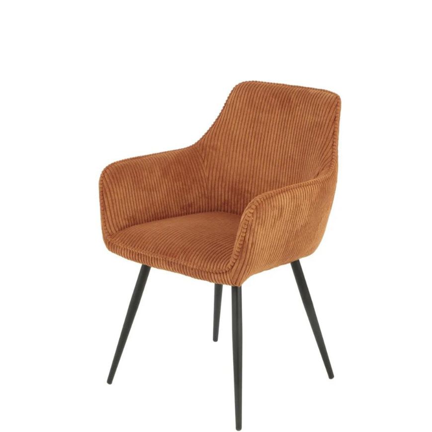 Lot de 2 chaises COLORADO assise velours c?telé et pieds métal