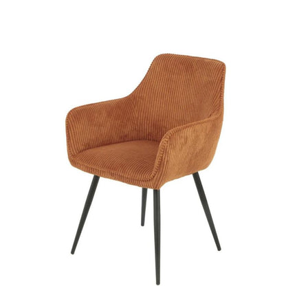 Lot de 2 chaises COLORADO assise velours c?telé et pieds métal