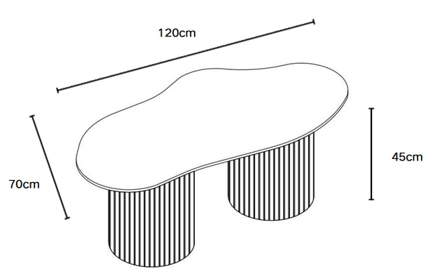 TABLE BASSE NIKI PIED NOYER  PLATEAU CERAMIQUE TRAVERTIN MAT 120CM
