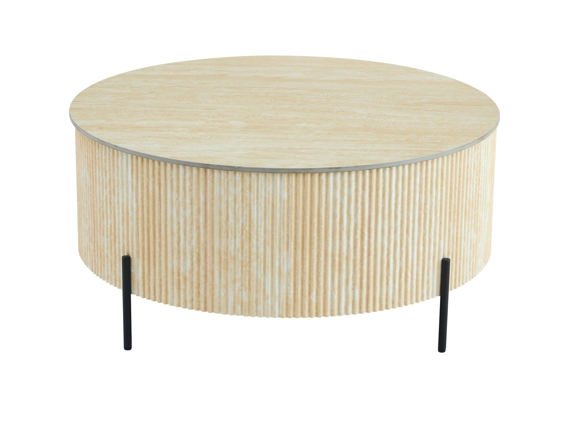 TABLE BASSE RUBY PIED TRAVERTIN MAT PLATEAU CERAMIQUE TRAVERTIN MAT 100