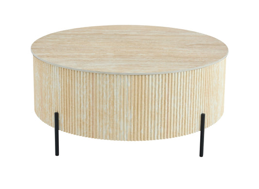 TABLE BASSE RUBY PIED EFFET TRAVERTIN CERAMIQUE EFFET TRAVERTIN MAT 100cm