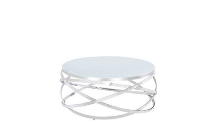 TABLE BASSE EVOL CHROME ULTRA BLANC 100 CM