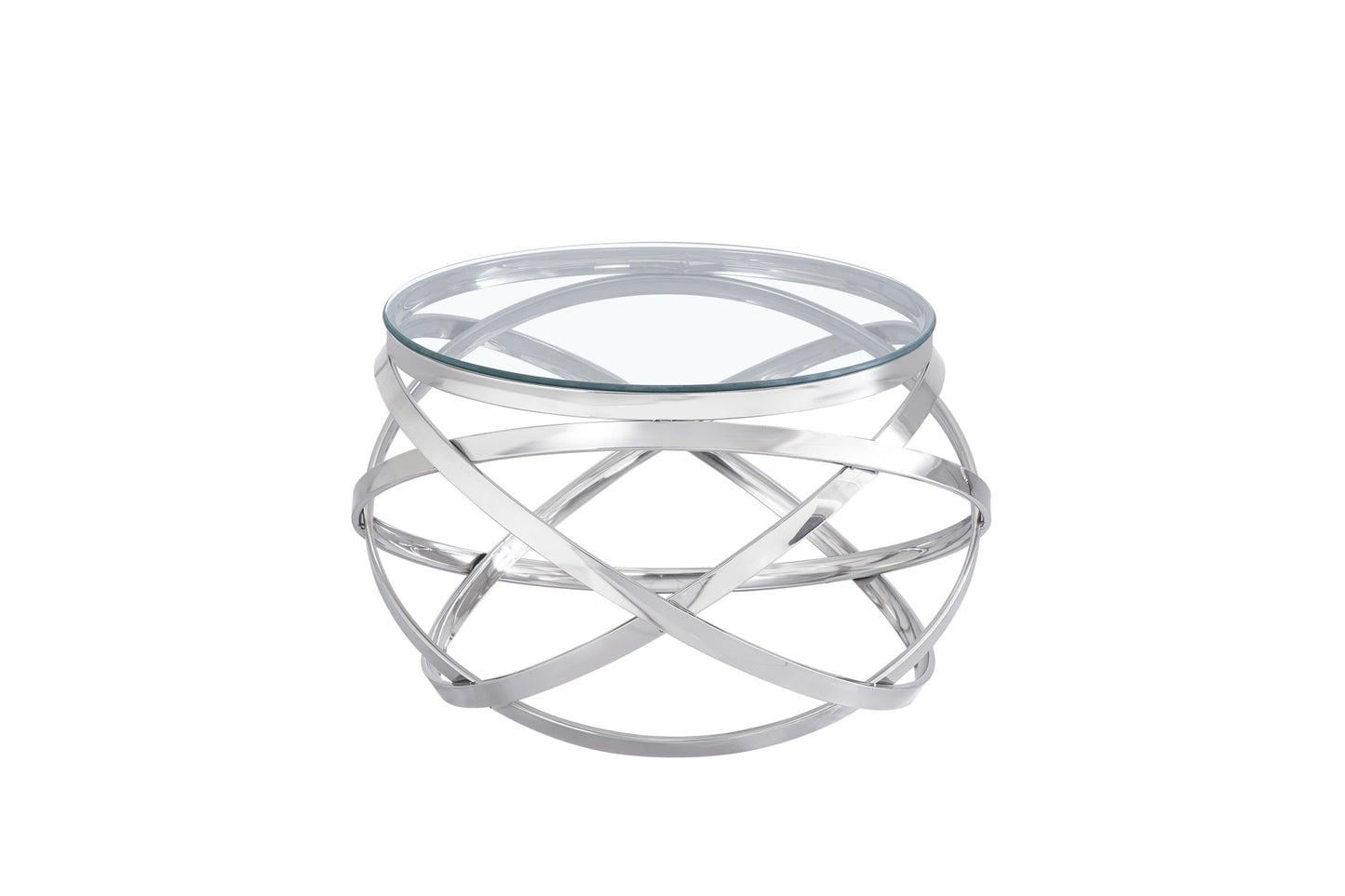TABLE BASSE EVOL CHROME TRANSPARENT 60 CM