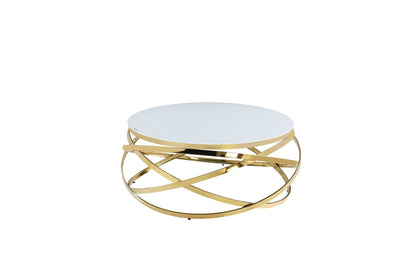 TABLE BASSE EVOL GOLD ULTRA BLANC 100 CM