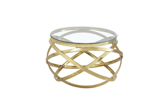 TABLE BASSE EVOL GOLD TRANSPARENT 60 CM