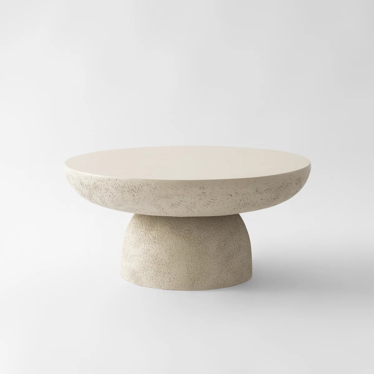 TABLE BASSE GALET FIBRE DE VERRE RENFORCEE EFFET TRAVERTIN MAT