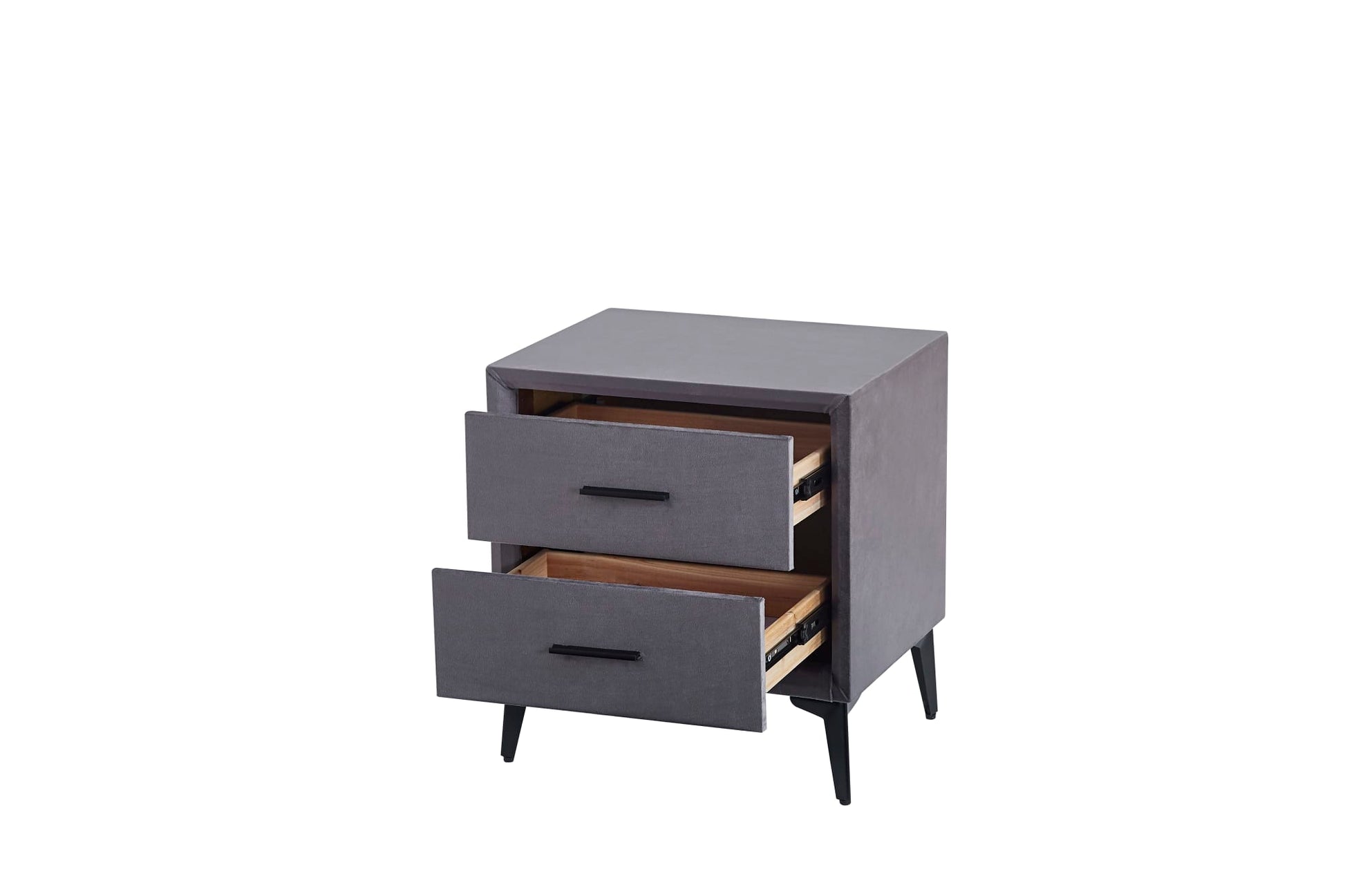 CHEVET NOBEL VELOURS GRIS 38x45x48cm