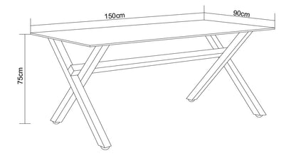 Table à manger IXE chrome plateau en verre trempé 150 cm