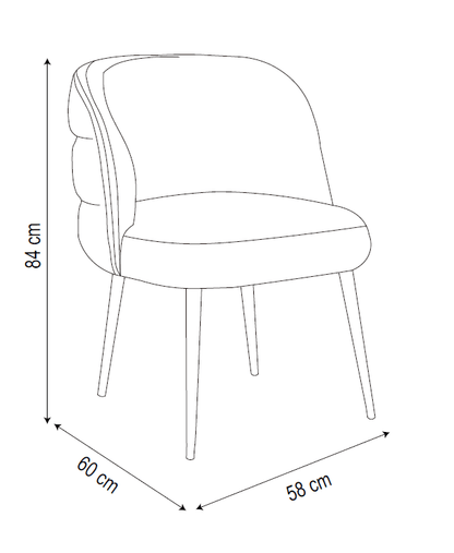 CHAISE SACHA PIEDS CHROME ASSISE MOKA TISSU EFFET LIN