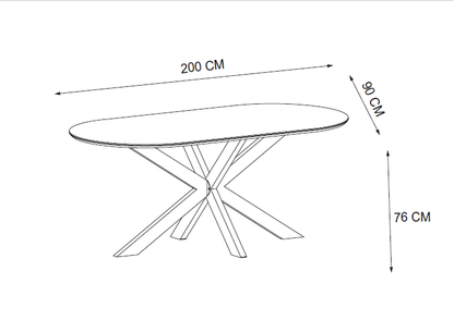 TABLE REPAS MANON PIED CHROME PLATEAU CERAMIQUE MARBRE BLANC 200x100cm