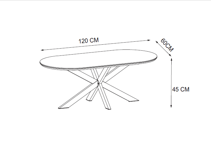 TABLE BASSE MANON PIED CHROME PLATEAU CERAMIQUE MARBRE BLANC 120X60CM