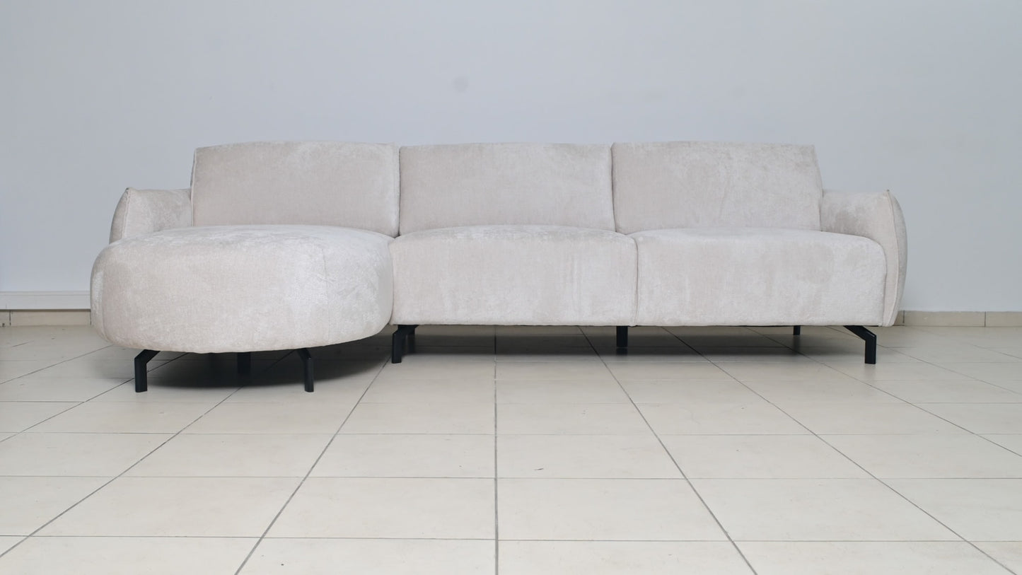 CARLTON CANAPE ANGLE DROIT TISSUS CHENILLE BEIGE 299x160cm