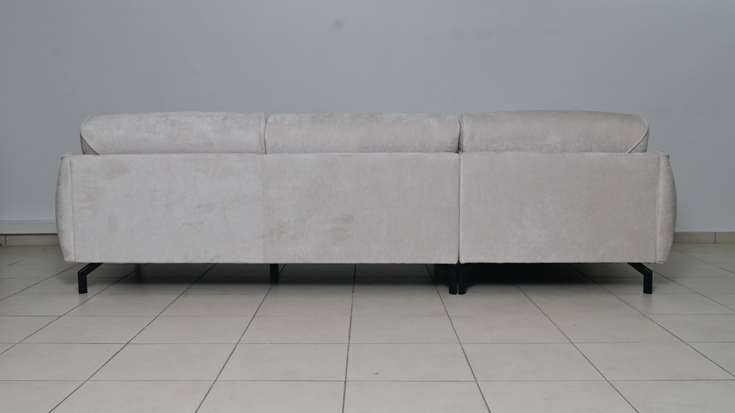 CARLTON CANAPE ANGLE DROIT TISSUS CHENILLE BEIGE 299x160cm
