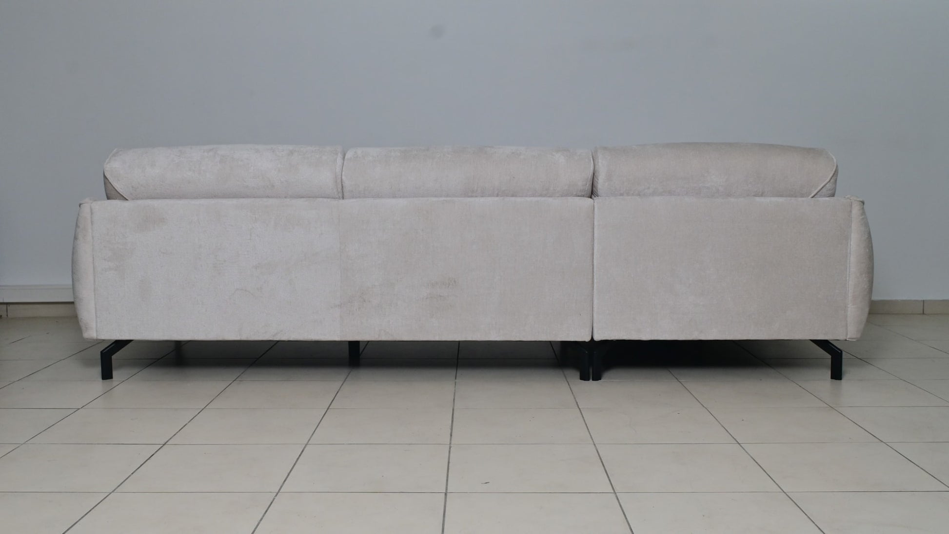 CARLTON CANAPE ANGLE DROIT TISSUS CHENILLE BEIGE 299x160cm