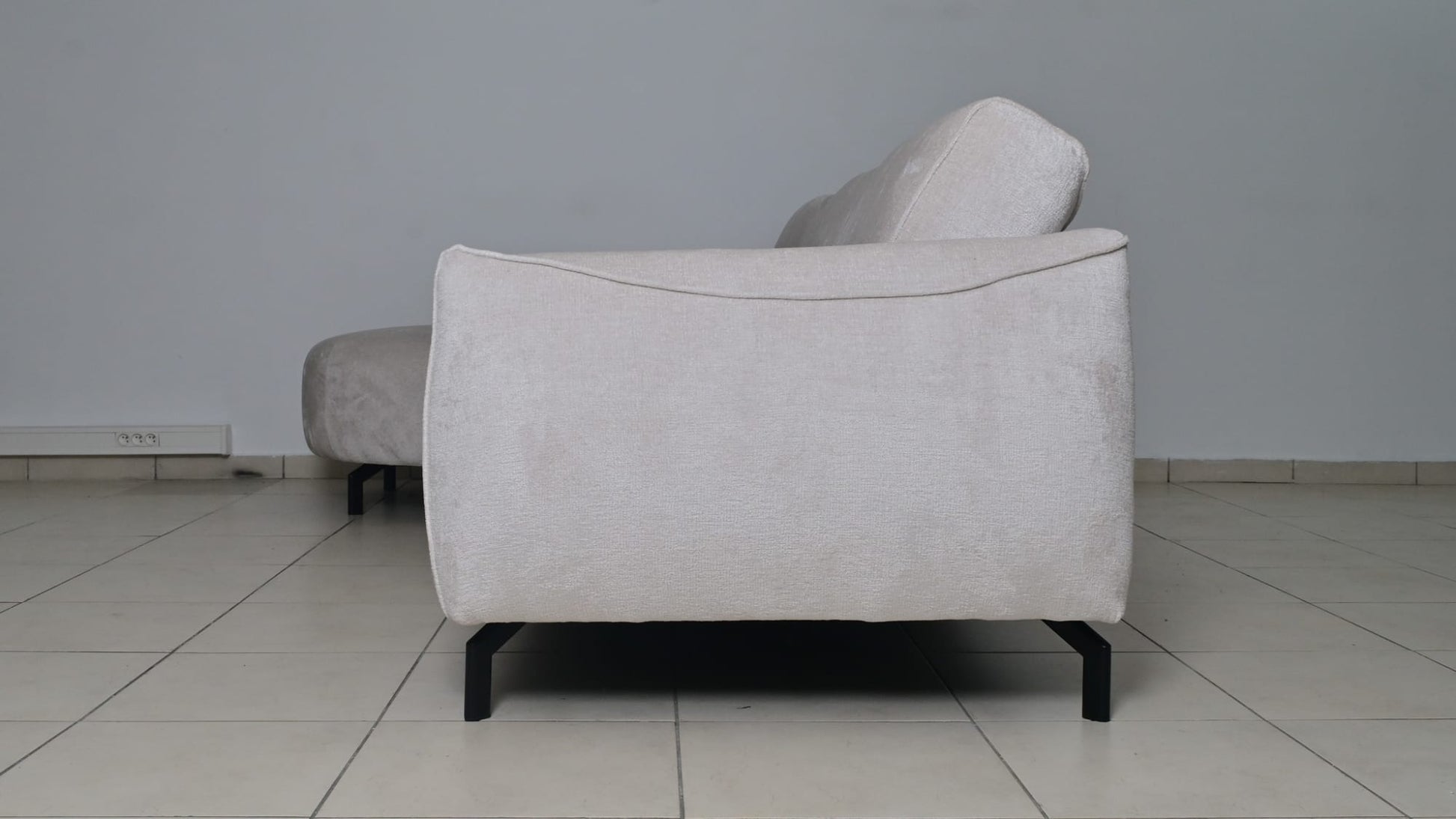 CARLTON CANAPE ANGLE DROIT TISSUS CHENILLE BEIGE 299x160cm