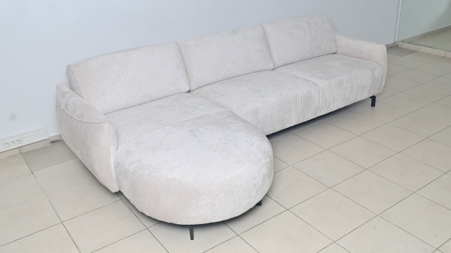 CARLTON CANAPE ANGLE DROIT TISSUS CHENILLE BEIGE 299x160cm