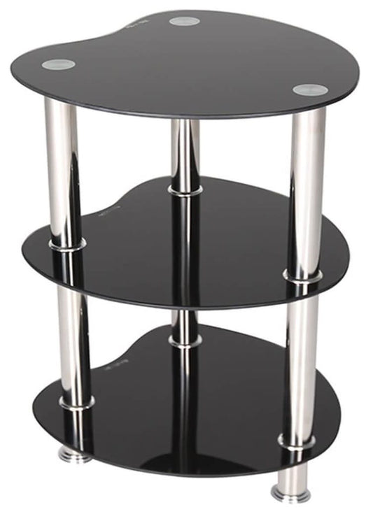 GUÉRIDON CHLOE VERRE NOIR 40x40x65 cm