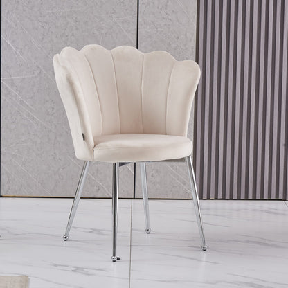 CHAISE NYMPHEA CHROME VELOURS BEIGE