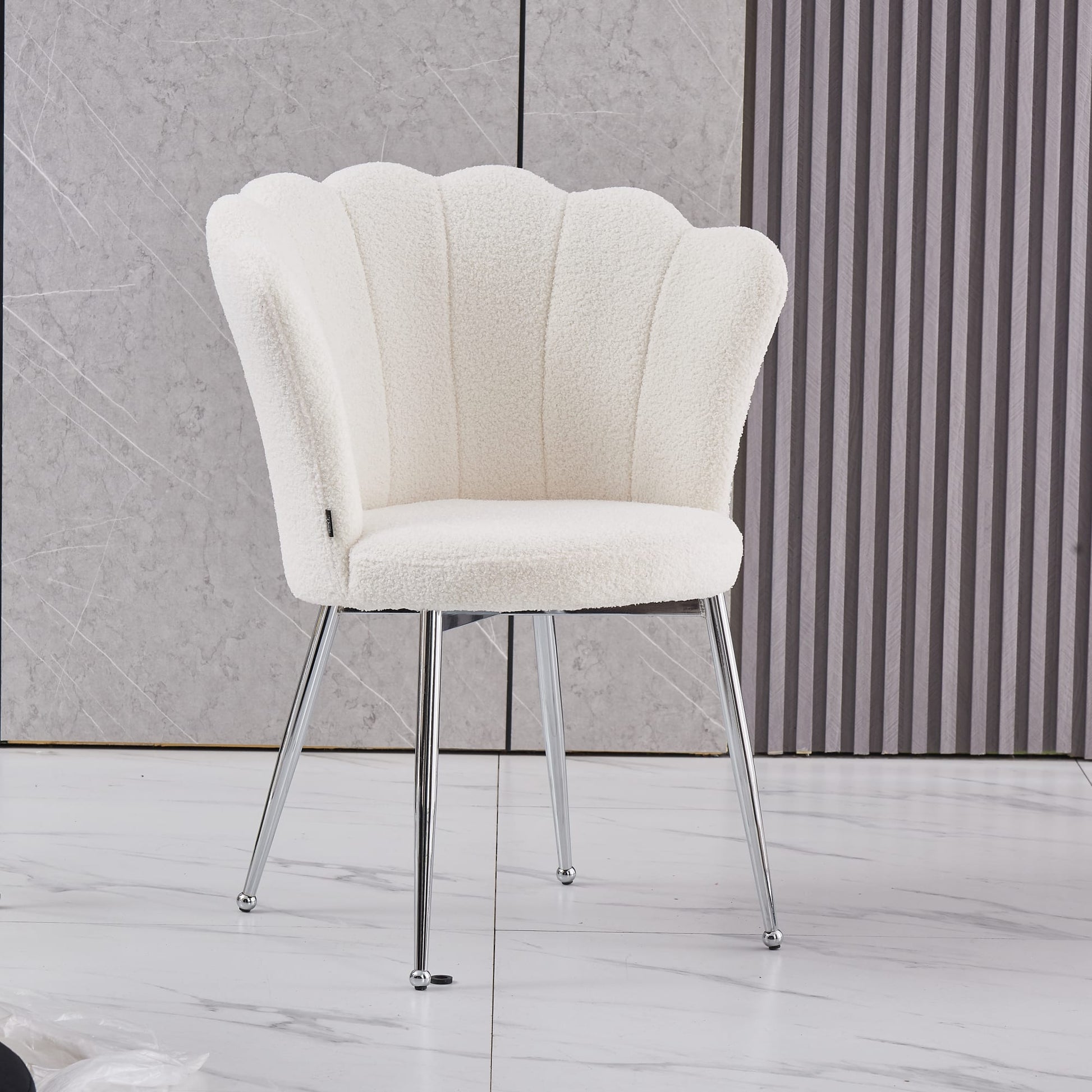 CHAISE NYMPHEA CHROME MOLLETONNE DOUDOU