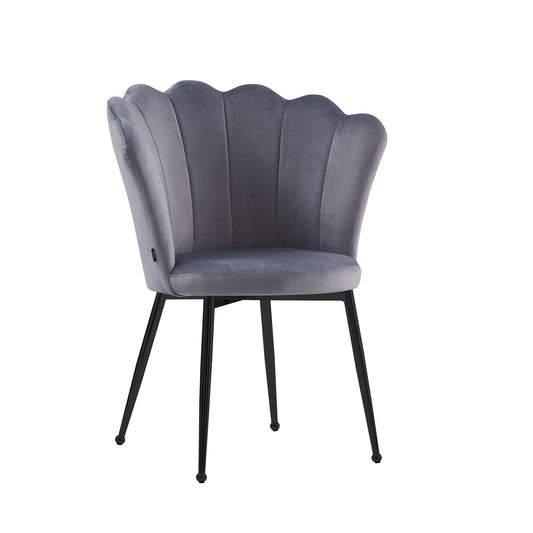 Lot de chaises NYMPHEA pieds métal noir assise Velours