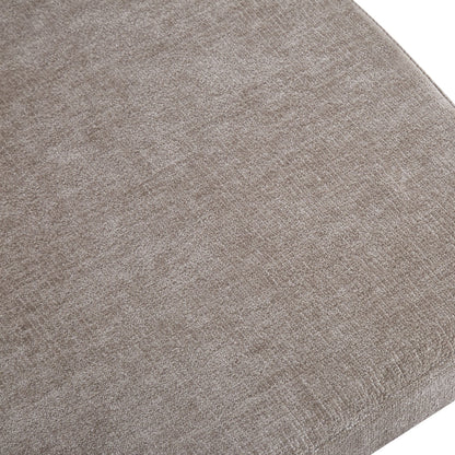 CHAISE  BAGUETTE PIED METAL NOIR  SERGE CHENILLE MOKA