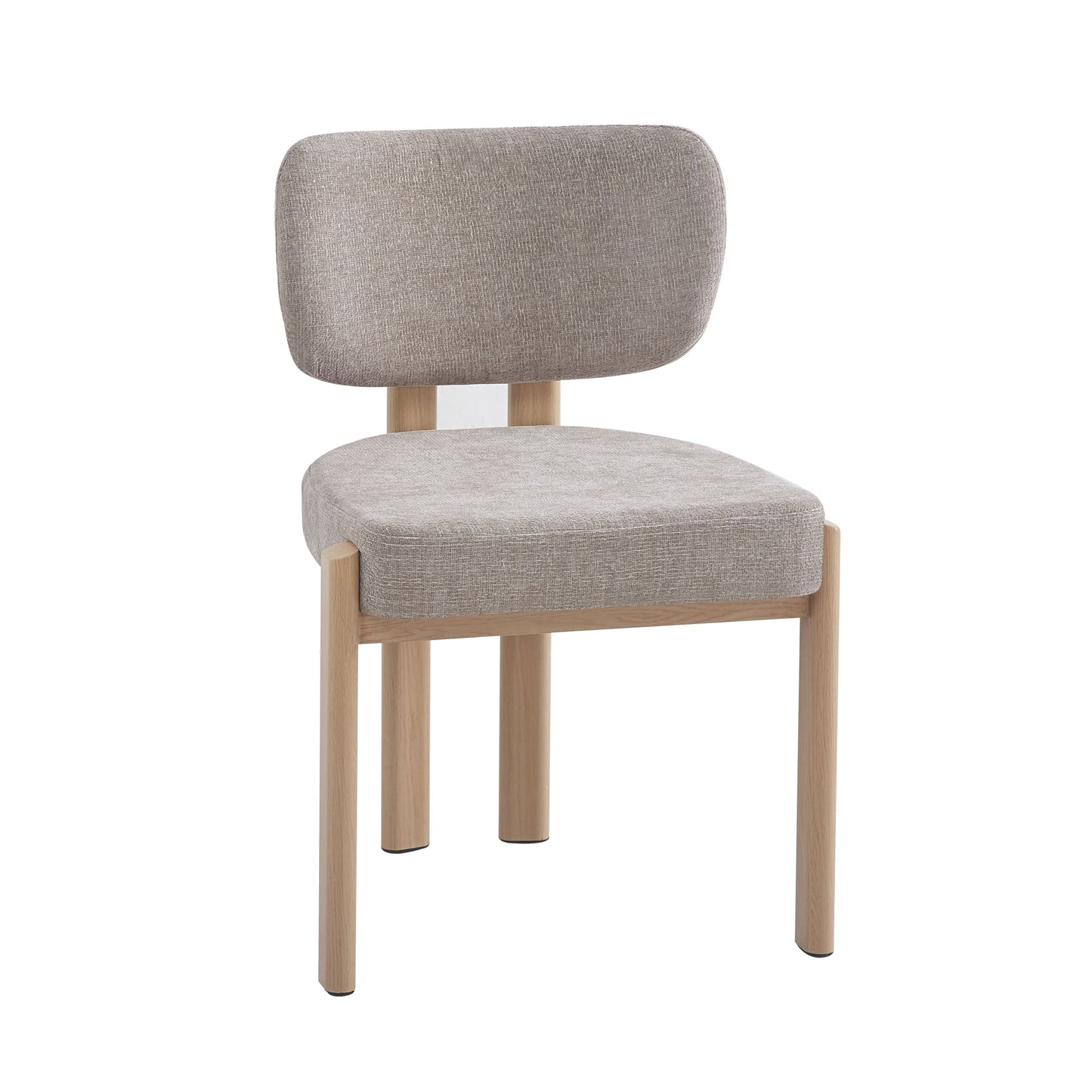 CHAISE  BAGUETTE SERGE PIED EFFET BOIS CHENILLE MOKA