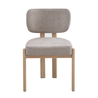 CHAISE  BAGUETTE SERGE PIED EFFET BOIS CHENILLE MOKA