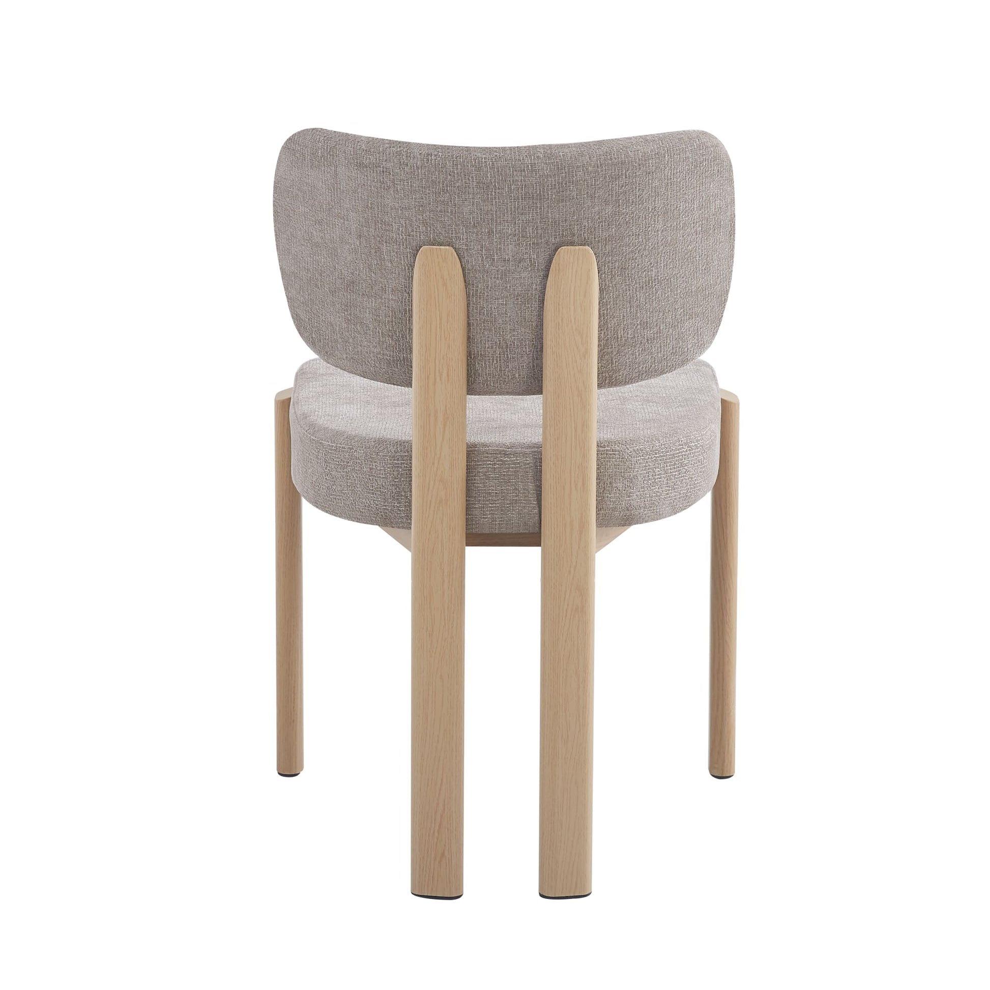 CHAISE  BAGUETTE SERGE PIED EFFET BOIS CHENILLE MOKA