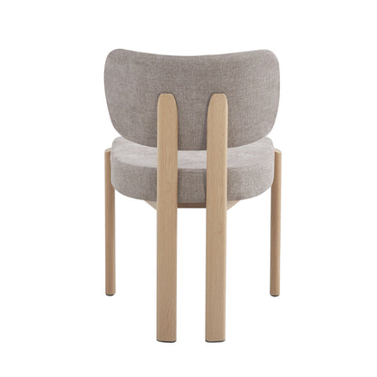 CHAISE  BAGUETTE SERGE PIED EFFET BOIS CHENILLE MOKA