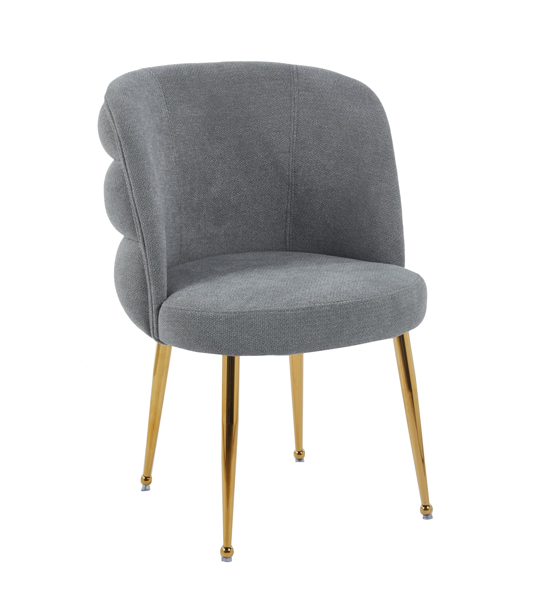 CHAISE SACHA PIEDS GOLD ASSISE ANTHRACITE TISSU EFFET LIN