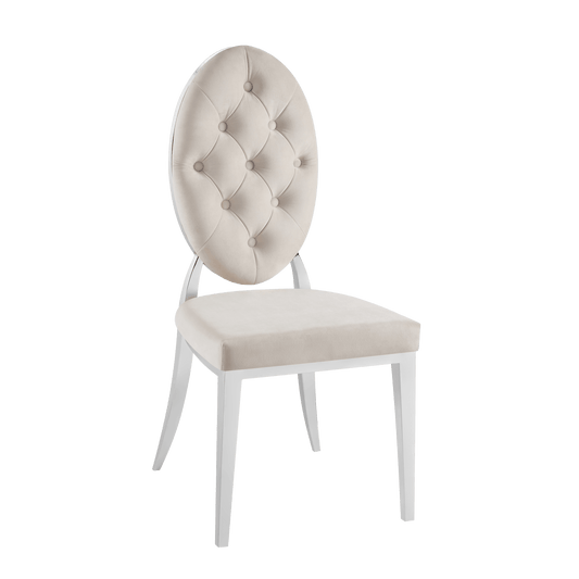 Lot de chaises MEDAILLON capitonnées  chrome et velours