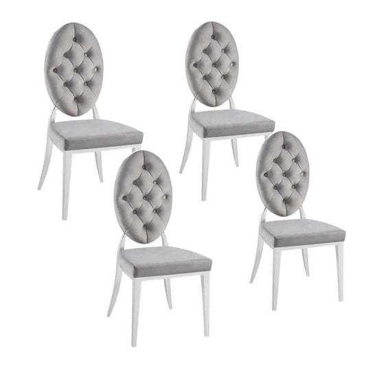 Lot de chaises MEDAILLON capitonnées  chrome et velours