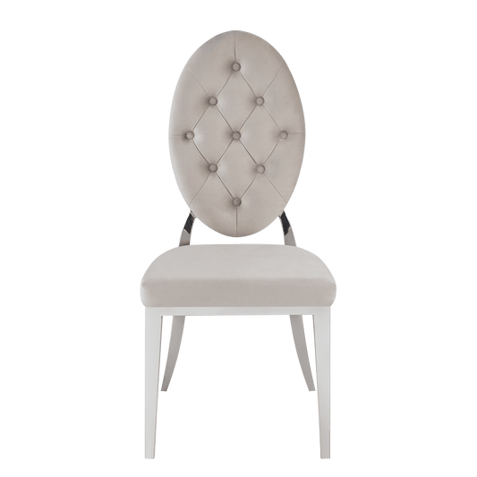 Lot de chaises MEDAILLON capitonnées  chrome et velours