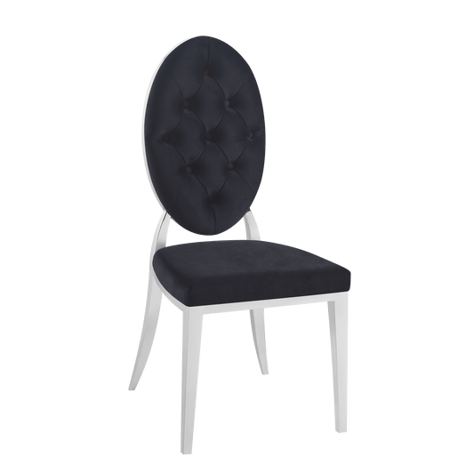 Lot de chaises MEDAILLON capitonnées  chrome et velours