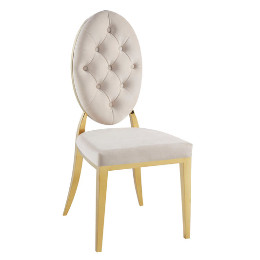 Lot de chaises MEDAILLON capitonnées  Gold et velours