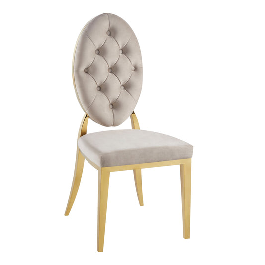 Lot de chaises MEDAILLON capitonnées  Gold et velours
