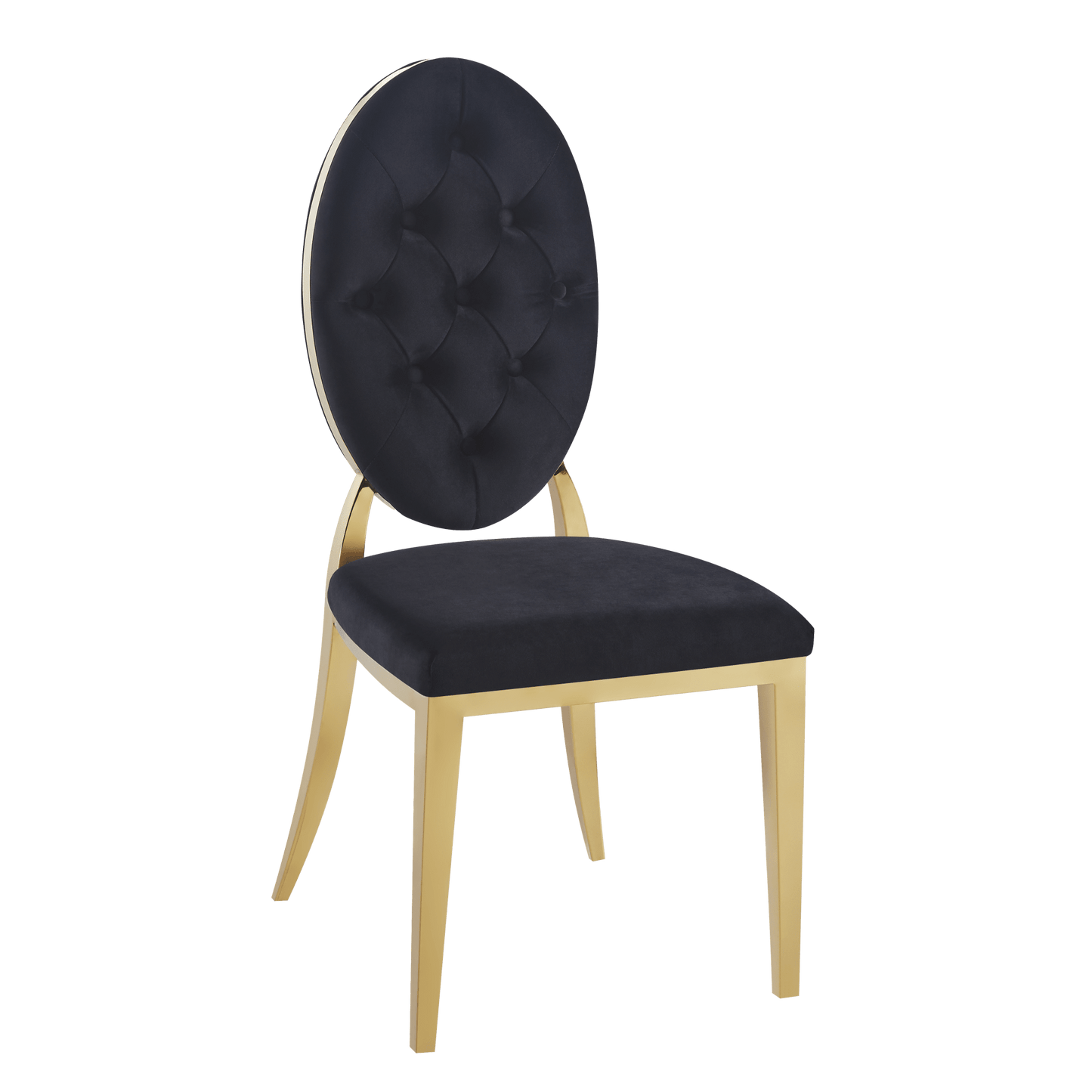 Lot de chaises MEDAILLON capitonnées  Gold et velours