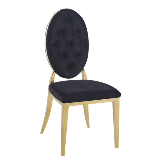 Lot de chaises MEDAILLON capitonnées  Gold et velours