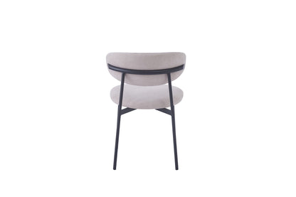 CHAISE LULU PIEDS METAL NOIR SERGE MOKA
