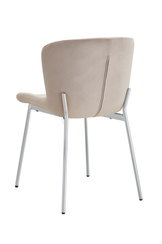 Lot de 4 chaises ELEN chrome velours