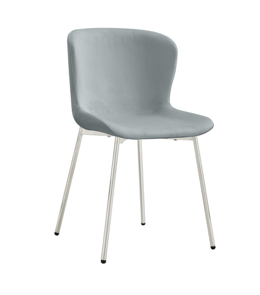 Lot de 4 chaises ELEN chrome velours