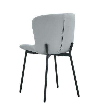 Lot de 4 chaises ELEN métal noir velours
