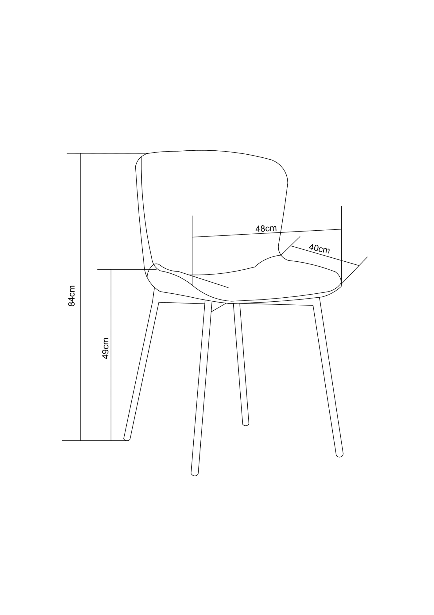 Lot de 4 chaises ELEN chrome velours