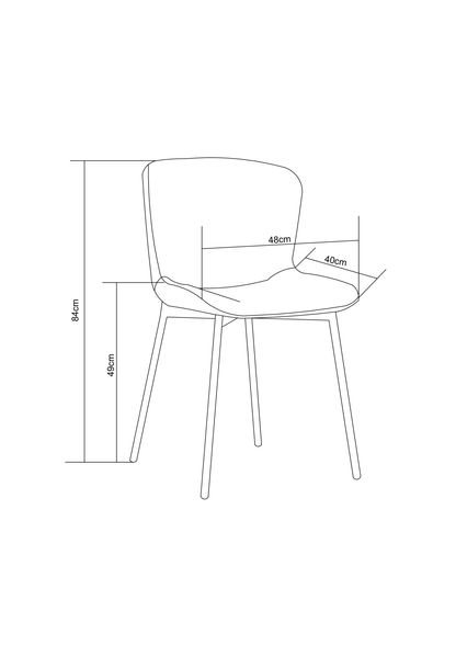 Lot de 4 chaises ELEN chrome velours