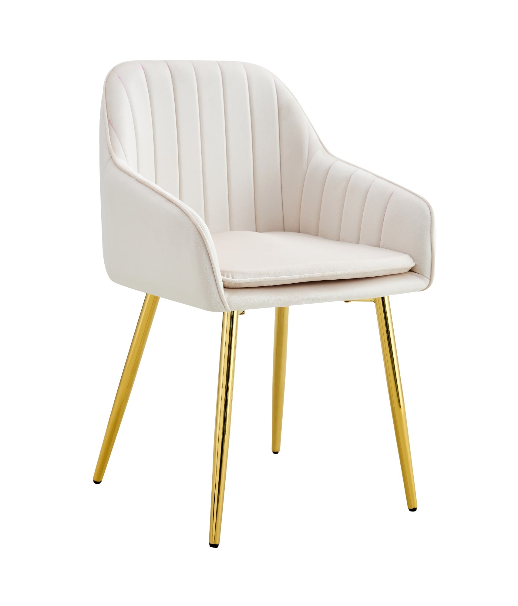 CHAISE PAMS PIEDS GOLD VELOURS BEIGE