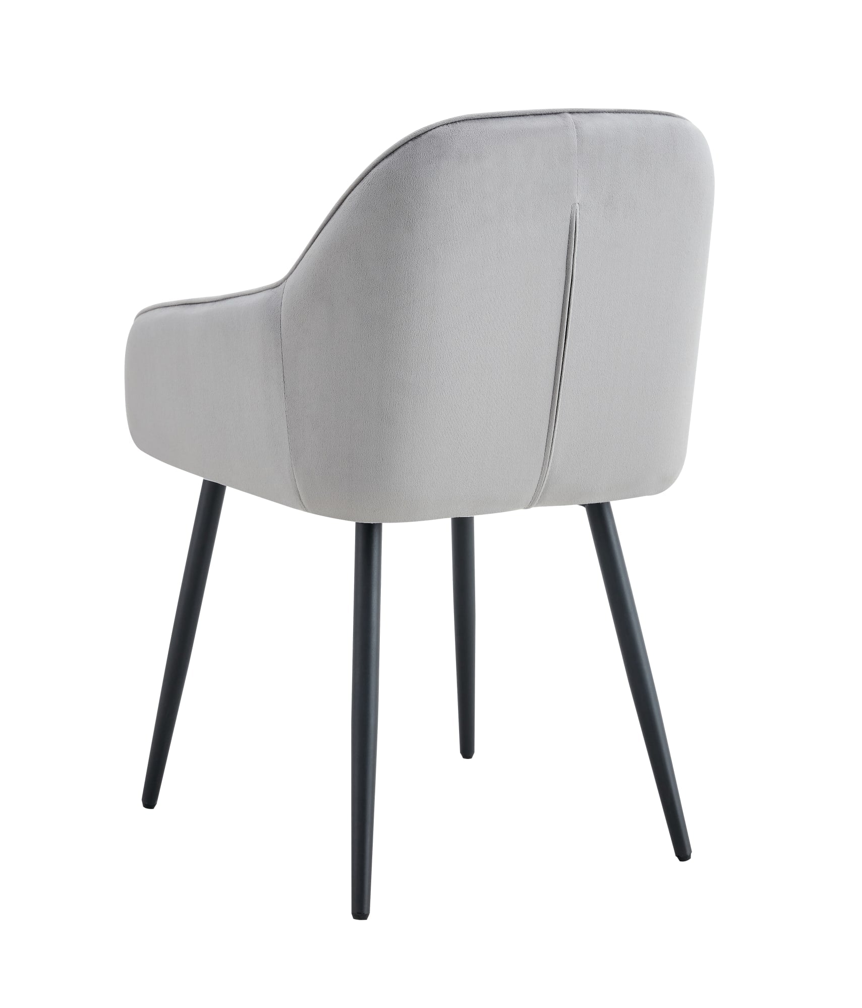 CHAISE PAMS PIEDS CHROME VELOURS GRIS