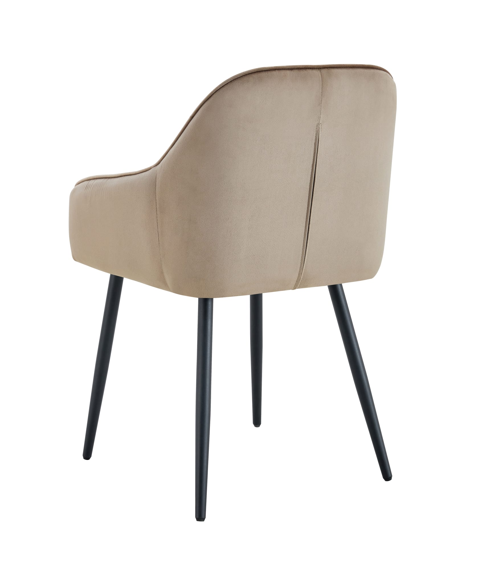 CHAISE PAMS PIED METAL NOIR VELOURS TAUPE