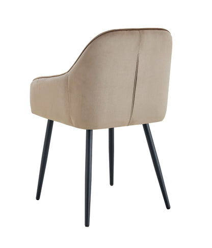 CHAISE PAMS PIED METAL NOIR VELOURS TAUPE