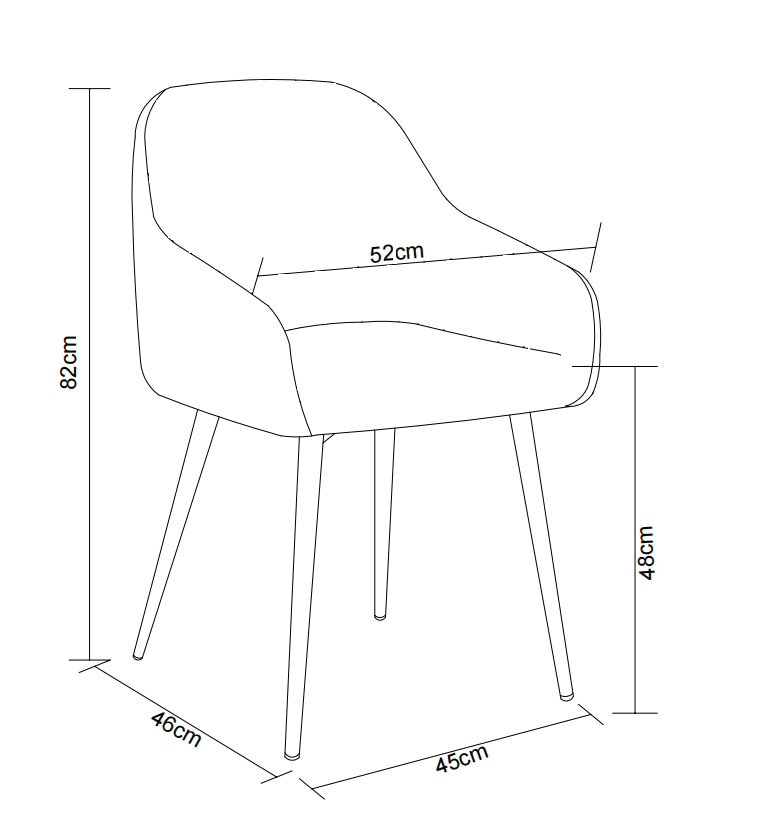 CHAISE AVEC ACCOUDOIR JADE PIEDS METAL NOIR VELOURS TAUPE
